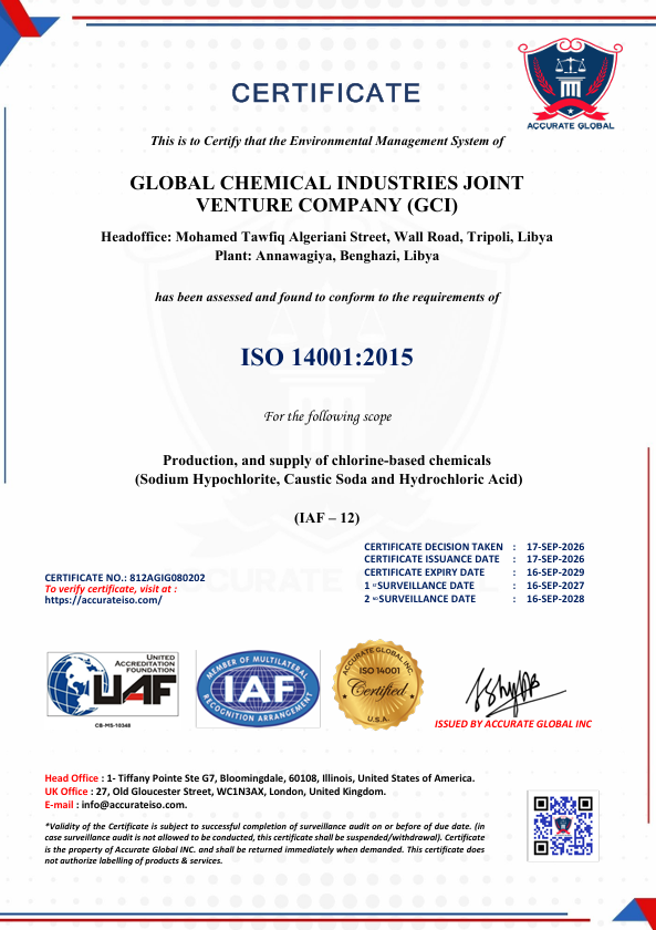 ISO 14001:2015 Certificate